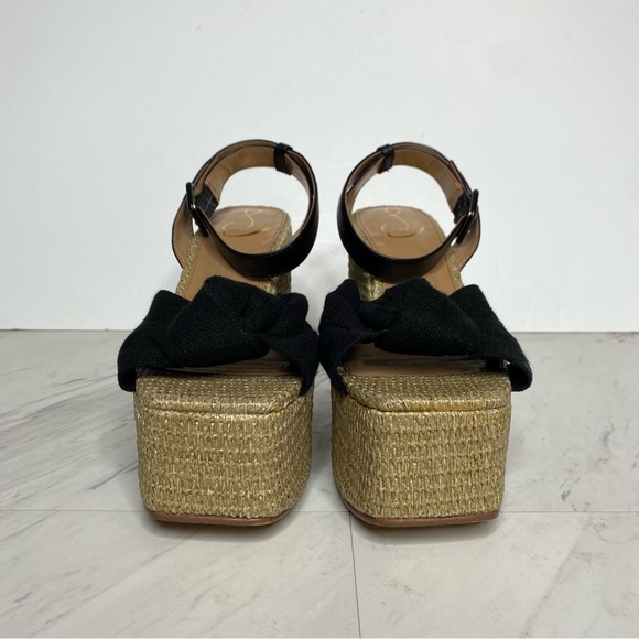Sam Edelman Theresa Espadrille Platform Square Toe Heeled Sandal 9 1/2 M - Picture 2 of 14